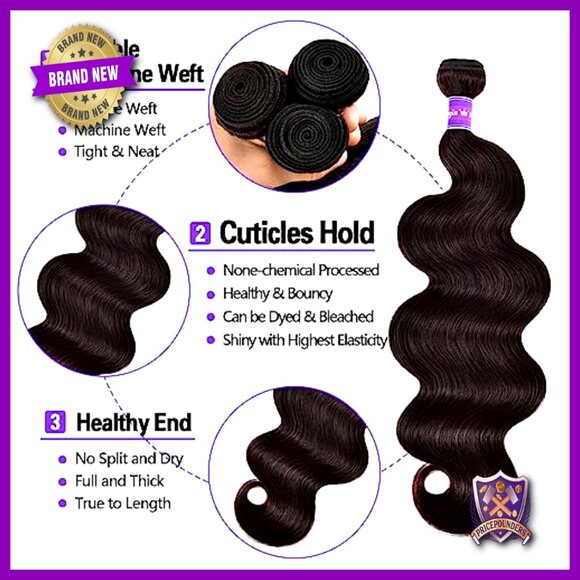 Human Hair Extensions 24-30 Inch Body Wave Bundles 4 Pack Unprocessed main image 6